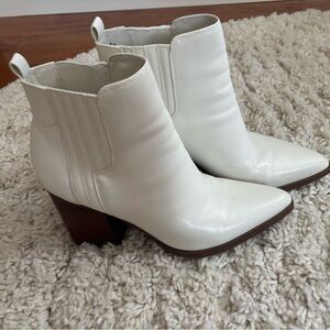 Marc Fisher White Pointed Toe Ankle Boots